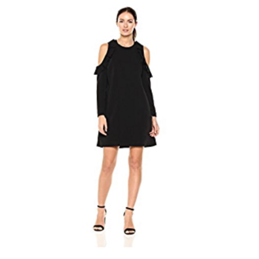 Ted Baker London Siiara Frill Cold Shoulder Dress